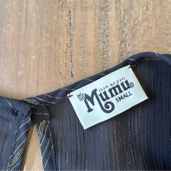 Show me Your Mumu Romper Bell Sleeve Sparkle And Shine Metallic Mini Small - Picture 5 of 12